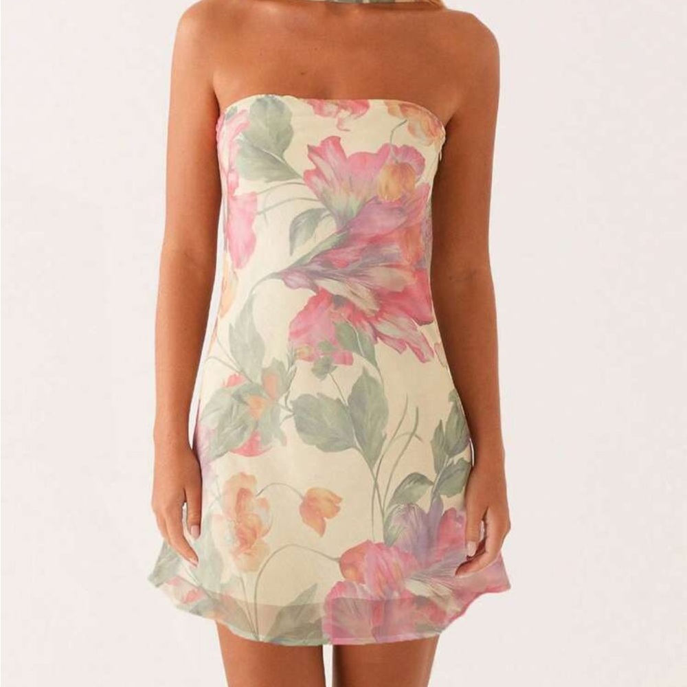 Strapless Floral Mini - Picture 2 of 8